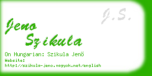 jeno szikula business card